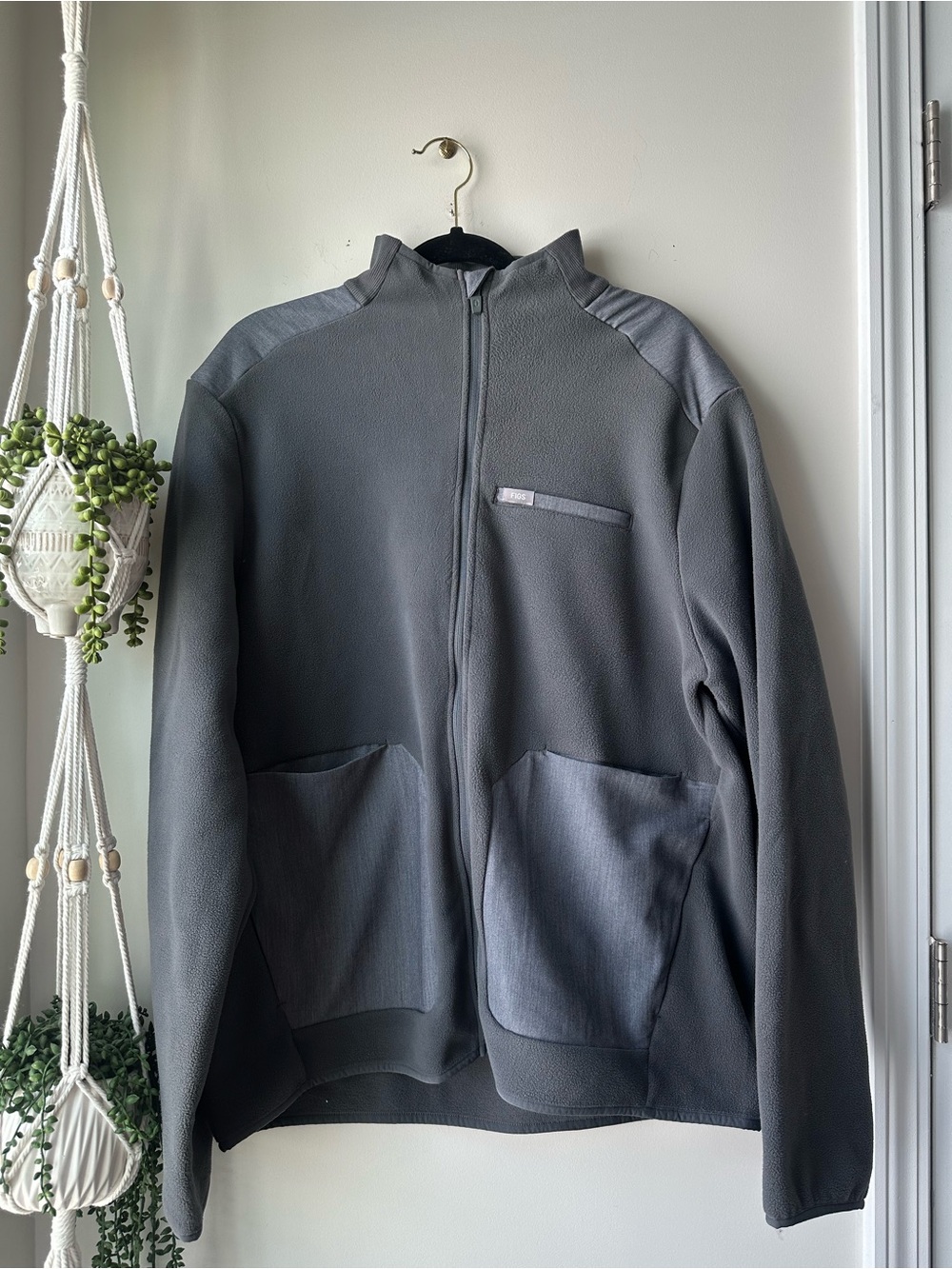Men's Figs Gray Full-Zip Fleece Jacket